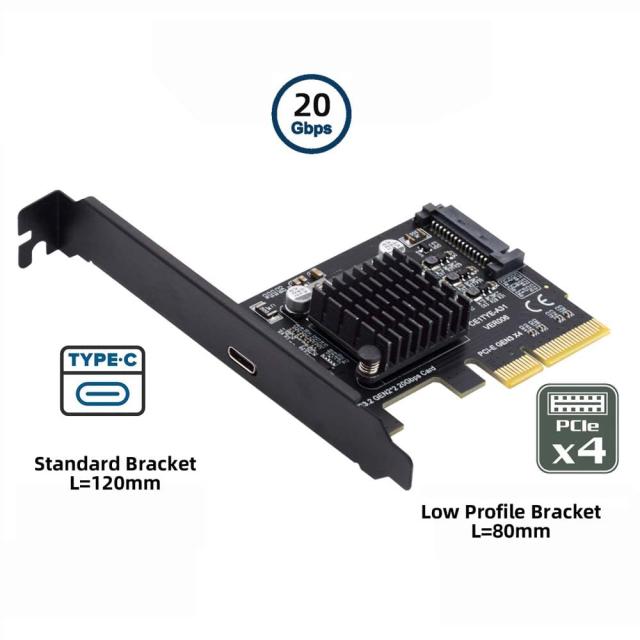 Cablec USB 3.2 Gen 2 Type-C 20 Gbps USB-C変換PCI-E 4 X Expressカードアダプタ、デスクボードに適用_4