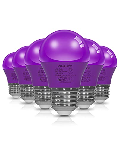 ORALUCE パープル LED電球 カラー電球 E26口金 40W相当 5W 450lm 220度