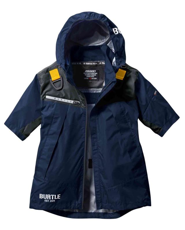 [BURTLE] 半袖ジャケット メンズ AC1196 3.ネイビー M