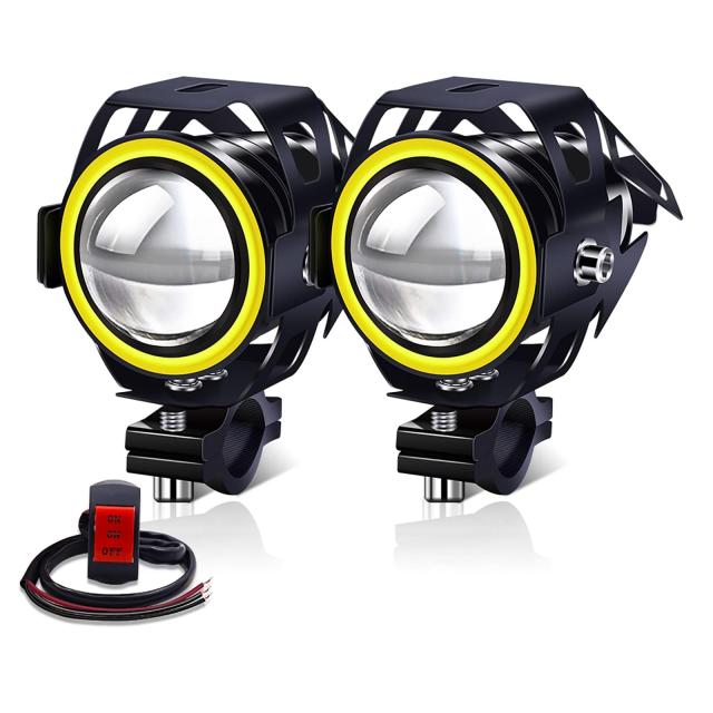 Aoling バイク フォグランプ イエ ローイカリング 12V 24V オートバイ ヘッドライト 補助LEDライト 4Dプロジェクター 常時点灯 フォグライの通販は