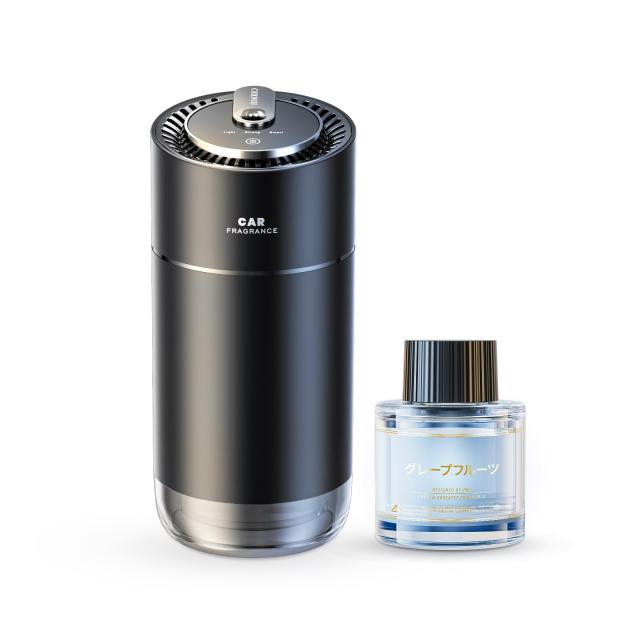 CEENIU 車 アロマディフューザー 超音波霧化【静音 自動ON/OFF 内蔵バッテリー】グレープフルーツの香り フランス産天然香料 F26 車 消臭