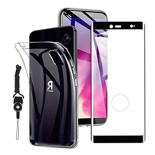 1+1For Rakuten Hand 5G ガラスフイルム + モバイル ケース クリア