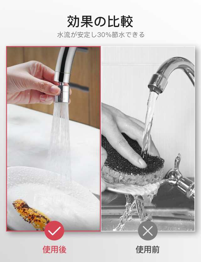 Mellbree 蛇口 シャワー キッチン 水道 2段階 節水約40％ シャワーヘッド 泡沫器 霧器 蛇口変換器 160度首ふり 360度回転式 台所  洗面室 の通販はau PAY マーケット - グレイス本舗 | au PAY マーケット－通販サイト