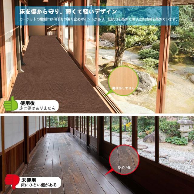 【 限定ブランド】廊下用ロングカーペット 80×600cm 厚さ4mm ボリンカー ロングマット ズレない 洗える 撥水 おしゃれ 無地 PU 防_5