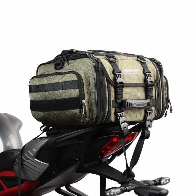 Rhinowalk バイク用シートバッグ ツーリングバッグ 19L-26L可変容量 小型 防水 多機能 キャンピングシートバッグ ショルダーストラップ付の通販は