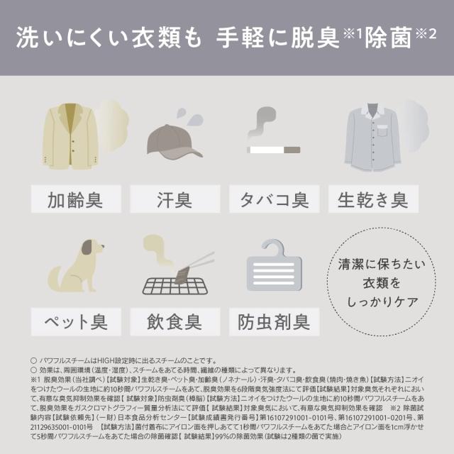 パナソニック 衣類スチーマー 360°パワフルスチーム ３段階温度調節 プレスもできる2WAY 脱臭 除菌 ベージュ NI-FS790-C_6