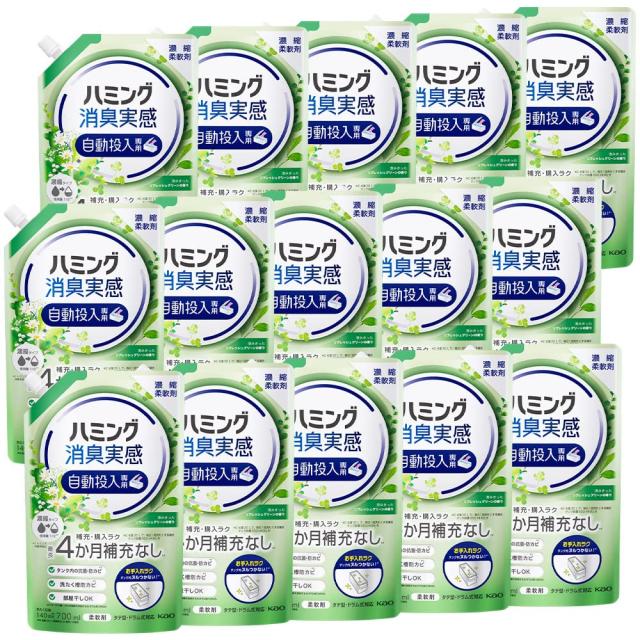 ハミング 【ケース販売】消臭実感 自動投入専用 自動投入専用処方でお洗たくがもっとラクになる! 澄みきったリフレッシュグリ ーンの香り