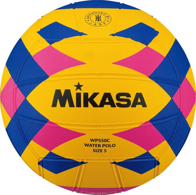 ミカサ(MIKASA) ウォーターポロ 水球 検定球 5号 (男子用・一般・社会人・大学・高校)発泡ゴム 黄/青/ピンク WP550C 推奨内圧0.530-0.600