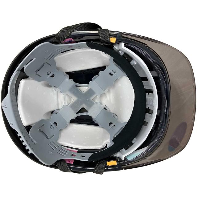 トーヨーセフティー(Toyo Safety) メタリックマットヘ ルメット ブラック シールド付 No.391FS MMBK_3
