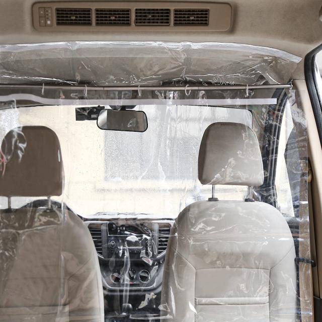 ZATOOTO 車用 間仕切りシート 伸縮棒付き カーテン エア コン効率 アップ 飛沫防止 分煙 開閉自由 フィルム センターカーテン 透明 防護スの通販は