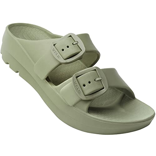 テリック サンダル W-BUCKLE Pistachio green