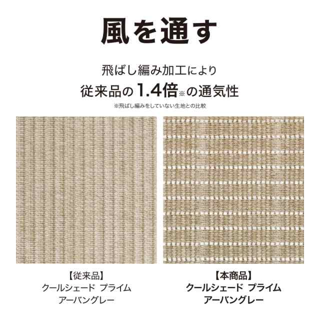 タカショー 日よけ クールシェード プライム グレーストライプ 1.8×4m