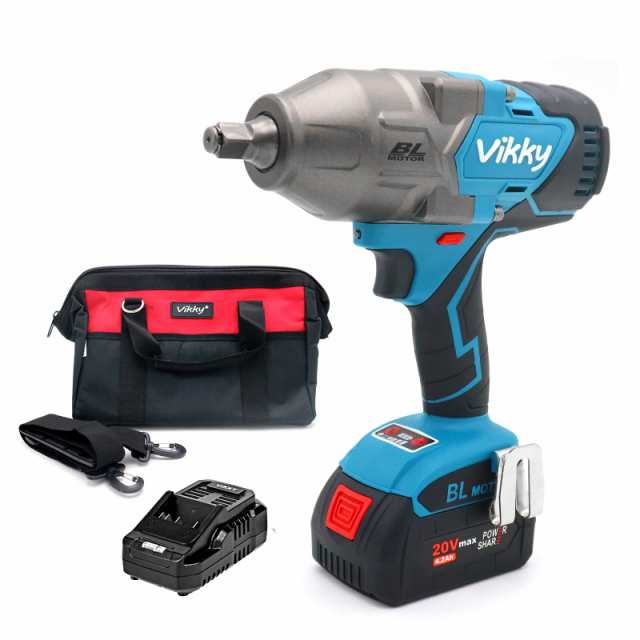 Vikky 20V 4.2Ah 1/2インチ、コードレスインパクトレンチキット、1500NM（1100 ft-lb）、1/2インチドライブ メトリックの通販はその他花・ガーデン・エクステリア・DIY工具