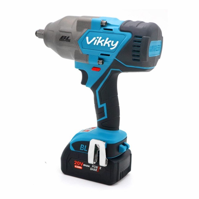 Vikky 20V 4.2Ah 1/2インチ、コードレスインパクトレンチキット、1500NM（1100 ft-lb）、1/2インチドライブ メトリックの通販は