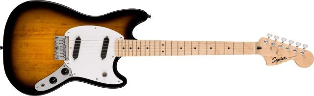 Squier by Fender スクワイヤー エレキギター Squier Sonic? Mustang?, Maple Fingerboard, White Pickguard, 2-Color Sunburst ソフトケ