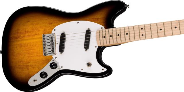 Squier by Fender スクワイヤー エレキギター Squier Sonic? Mustang?, Maple Fingerboard, White Pickguard, 2-Color Sunburst ソフトケ