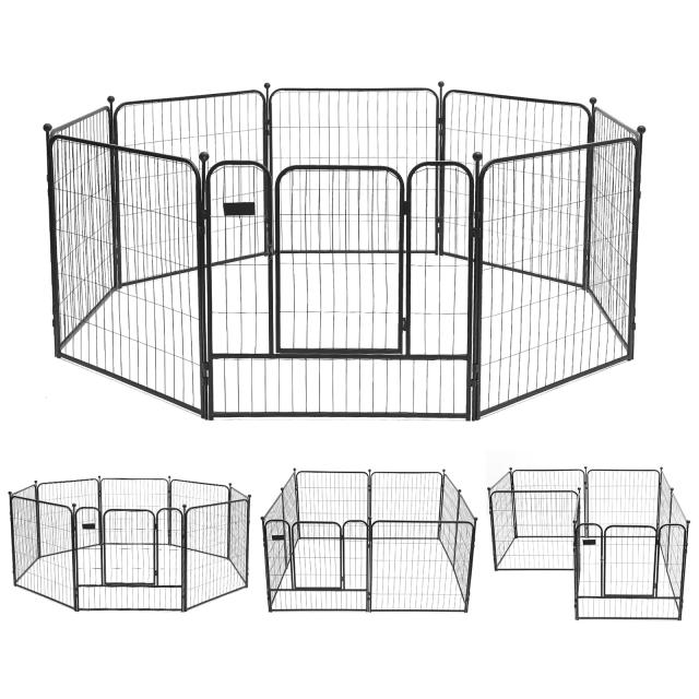 PETTOM 犬 サークル ペットフェンス ペットケージ 犬 ゲージ 中大型犬用 スチール製 コンパクト 8枚組 高さ80cm 高さ100cm 室内外兼用 折の通販は