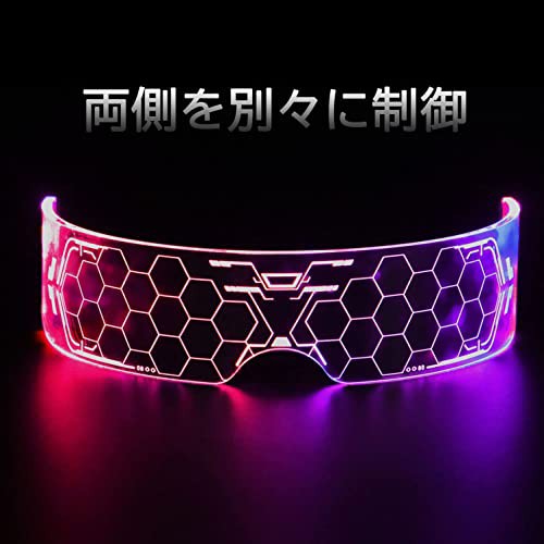 Jinnal サイバーパンク 光る メガネ 未来 7色 LEDグラス