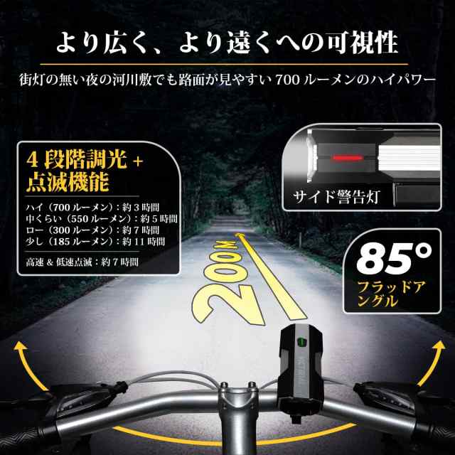 VICTGOAL 自転車 ライト USB充電式 明るい LED ロードバイク ライト