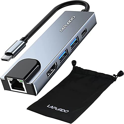 USB C ハブ LANポート付き HDMI 変換ダプタ LAPURDO ラプッド マルチ