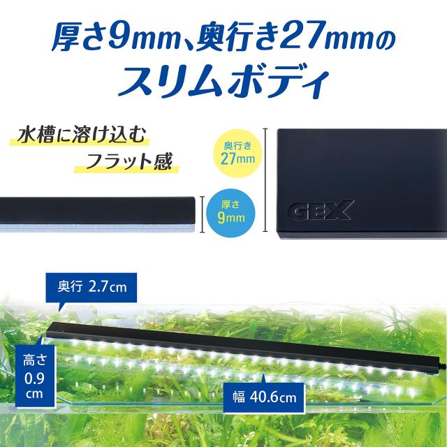 ジェックス GEX クリアLED フラッティ 4052 BK スリム高輝度LED