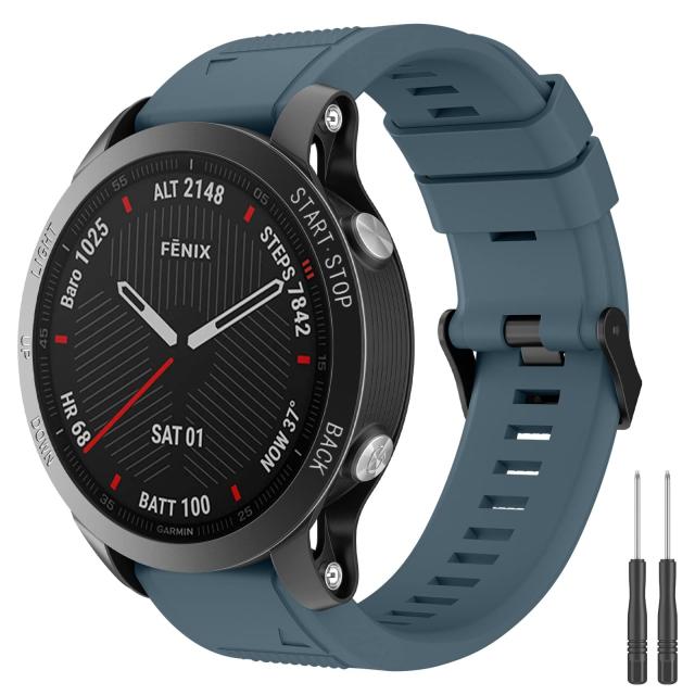 OVERSTEP Cinturino 22 Mm In Silicone Morbido Per Garmin Fenix 5/6/7, Forerunner 935/945 E Altri - Ricambio Con Chiusura In Acciaio Inox