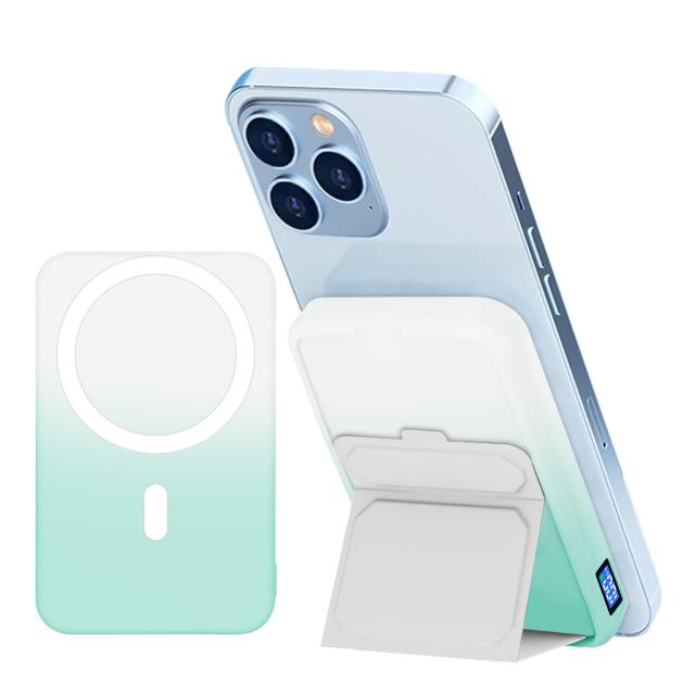 LUCKYDUO モバイルバッテリー 10000mAh 大容量 マグネット式 ワイヤレス モバイルバッテリー magsafe 折りたたみ式 スタンド【15Wワイヤの通販は 6,254円