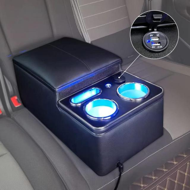 SGALUPA ホンダに適用 リアコンソールボックス トヨタに適用リアコンソールボックス ５人乗り車用 汎用 後部座席 アームレス ドリンクホ