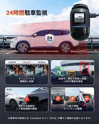 70mai Dash Cam Omni 前後左右360度撮影対応ドライブレコーダー eMMC