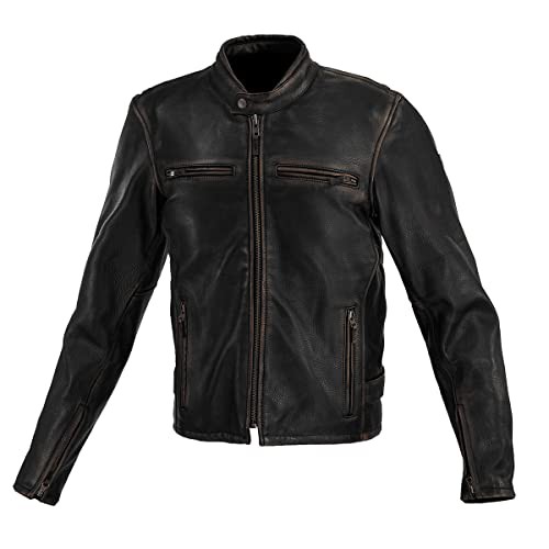 Komine バイク用 LJ-5343 シングルライダースレザージャケット 02-5343 メンズ Vintage Black 2XL