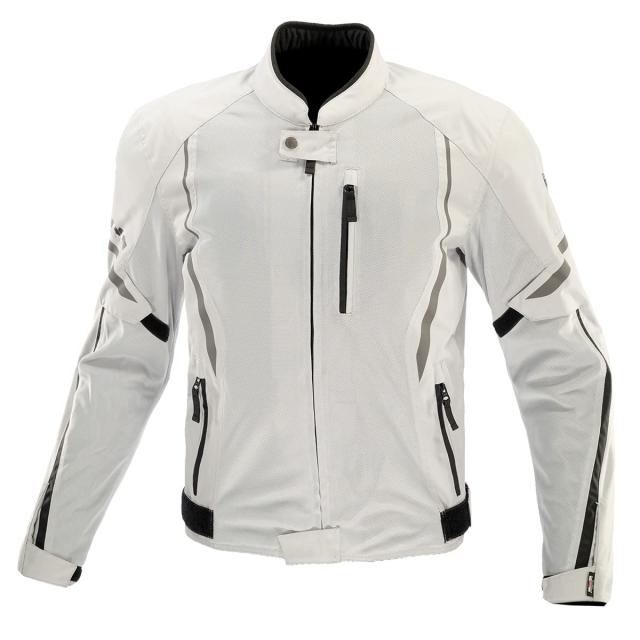 KOMINE バイク用 JK-1463 プロテクトハーフメッシュジャケット 07-1463 メンズ Light Grey Black S