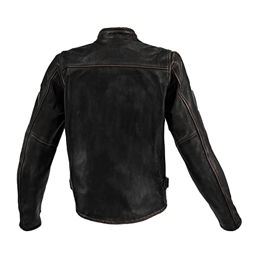 KOMINE ブラックレザーライディングジャケット S ヴィンテージ加工 バイク用ジャケットレザージャケット 革ジャン ブラック KOMINE