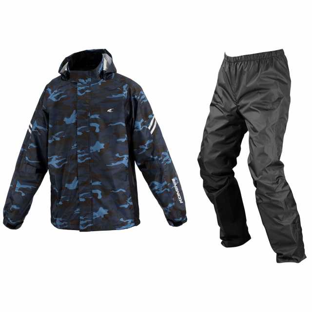 コミネ バイク用 RK-5393 ブレスターレインウェア フィアート 03-5393 メンズ Blue Camo Lの通販は