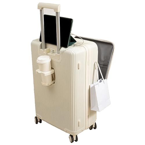 MORGEN SKY スーツケース キャリーケース コロコロバック フロントオープン 前開き USBポート付き 充電口 ビルトインカップホルダー ビ
