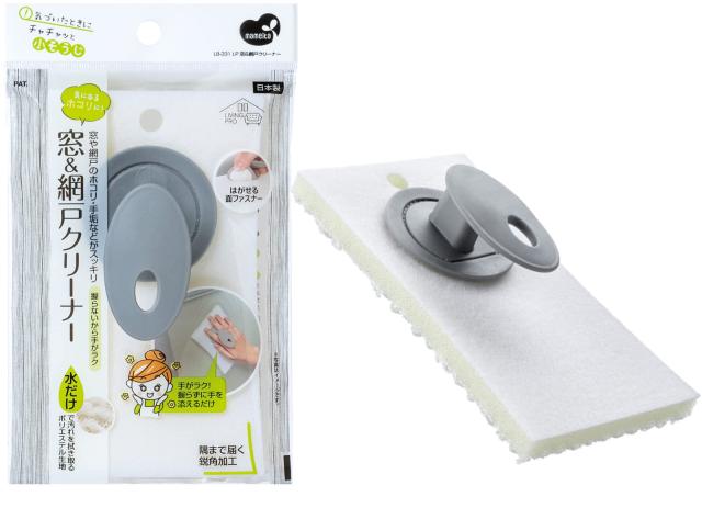 まめいた(Mameita) 窓 網戸 クリーナー ホワイト 日本製 水だけで洗える ポリエステル繊維 幅9cm×奥行15.8cm×高さ4.5cm LB-331