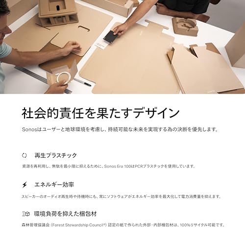 Sonos Era 100 【VGP2025 ワイヤレススピーカー(5万円未満)部門 金賞】 スマートスピーカー bluetooth5.0 ポータブルスピーカー ワイヤレの通販は