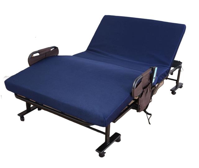 ビータ(Vita) 寝心地選べる折りたたみ電動ベッド ネイビー 長さ196cm×高さ63cm（床面高さ45cm） 幅119cm セミダブル 低反発 無段階電動
