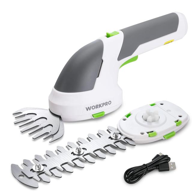 安全ボタン進化WORKPRO 芝生バリカン ガーデンバリカン 生垣バリカン 芝刈り機 一台二役 コードレス 7.2V充電式 二重安全ロック ブレー