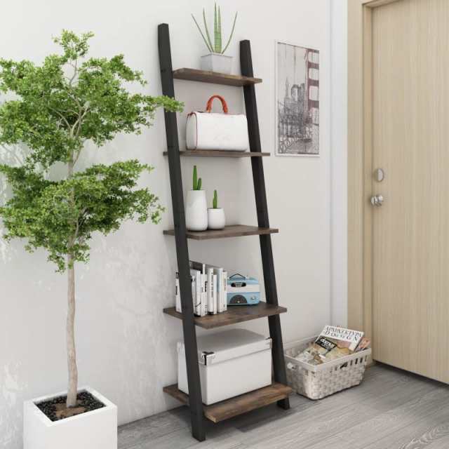 O＆K オープンシェルフ 飾り棚 棚ラック木製 ５段ラック おしゃれ 本棚スリム 壁面収納 北欧スタイル ブラウン 収納棚 玄関 リビングルーの通販は