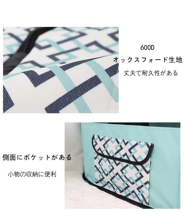 Benebomo 長方形 折りたたみ式 ペットサークル 収納バッグ付き 猫 犬用 ケージ 組み立て簡単 屋根付き メッシュサークル コンパクト 出産_4