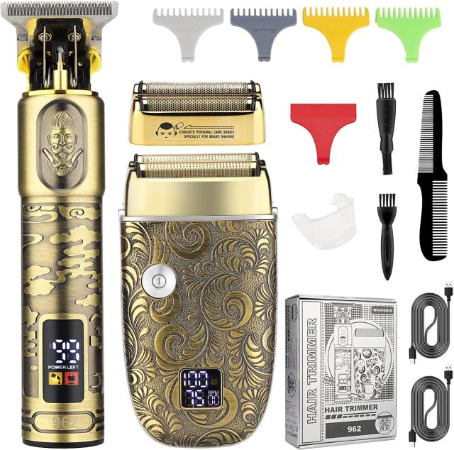 GSKY バリカンセット 電動バリカン ひげそり 理髪美容セット USB充電式 LCD表示 自動研磨 メンズシェーバー 低騒音 家庭 業務 ショートヘの通販は 7,084円