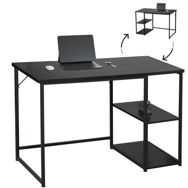 Maihail デスク パソコンデスク ラック付き 120 デスク desk 机 pcデスク ?子 ゲーミングデスク カウンターテーブル 勉強机 家具 パソコの通販は