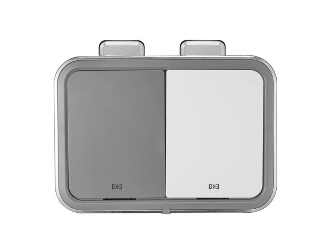 EKO ゴミ箱 ペダル式 ハナ リサイクラー Duo ステップビン ブルー/グレー 10L+10L ふた付き インナ ーボックス無し EK6200-10L+10L-TB/GY_1