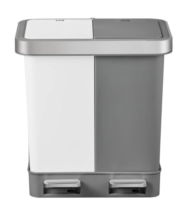 EKO ゴミ箱 ペダル式 ハナ リサイクラー Duo ステップビン ブルー/グレー 10L+10L ふた付き インナ ーボックス無し EK6200-10L+10L-TB/GY_2