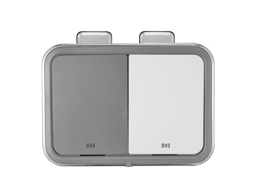 EKO ゴミ箱 ペダル式 ハナ リサイクラー Duo ステップビン ブルー/グレー 10L+10L ふた付き インナ ーボックス無し EK6200-10L+10L-TB/GY_4