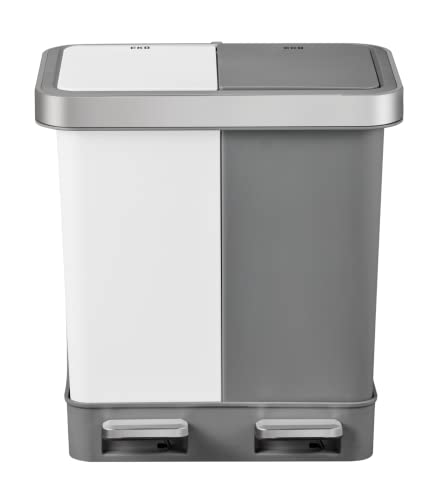EKO ゴミ箱 ペダル式 ハナ リサイクラー Duo ステップビン ブルー/グレー 10L+10L ふた付き インナ ーボックス無し EK6200-10L+10L-TB/GY_5