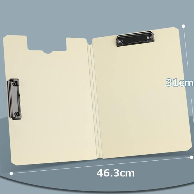 Costowns 二つ折り ダブルクリップファイル 横型 縦型クリップ 