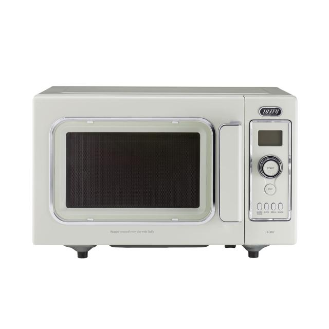 【Toffy/トフィー】 オーブンレンジ K-DR2 (アッシュホワイト) あたため/オーブン/グリル 16L コンパクト フラットテーブル レトロ かわ