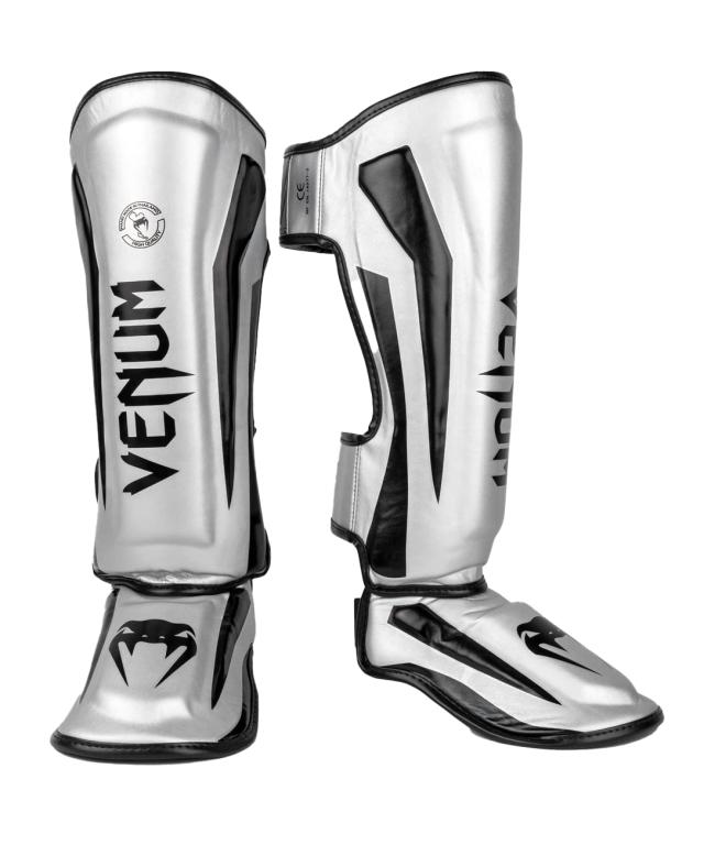VENUM レッグガード ELITE SHIN GUARDS （シルバー×ブラック） VENUM-1394-451 //レガース キックボクシング 格闘技 防具 プロテクター