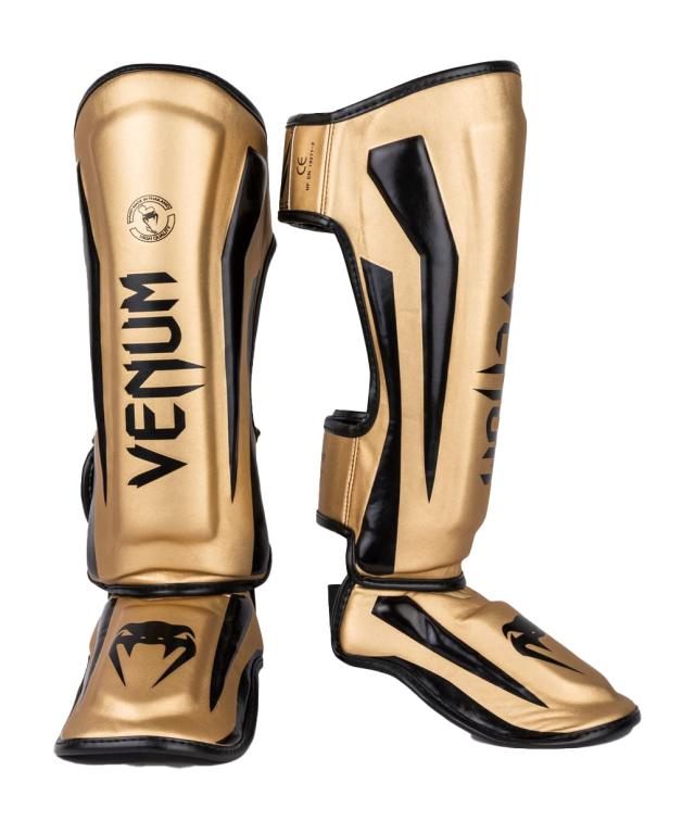 VENUM レッグガード ELITE SHIN GUARDS （ゴールド×ブラック） VENUM-1394-449 //レガース キックボクシング 格闘技 防具 プロテクター
